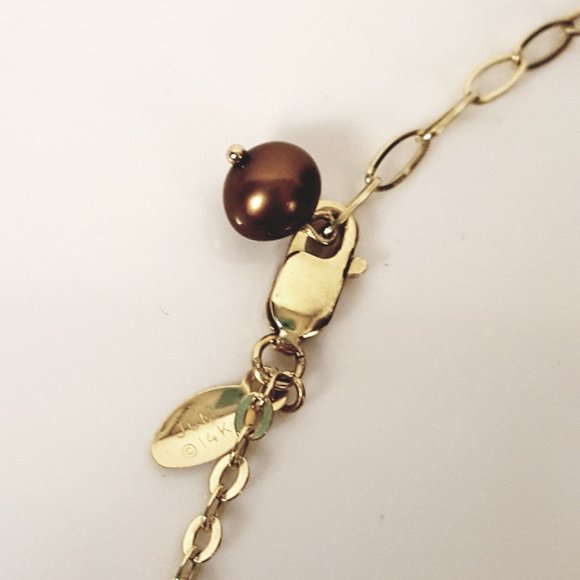JCM 14K Dyed Pearl & Citrine Station Necklace - Picture 7 of 10